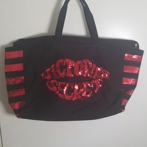 NWOT Red sequin Victoria secret bag